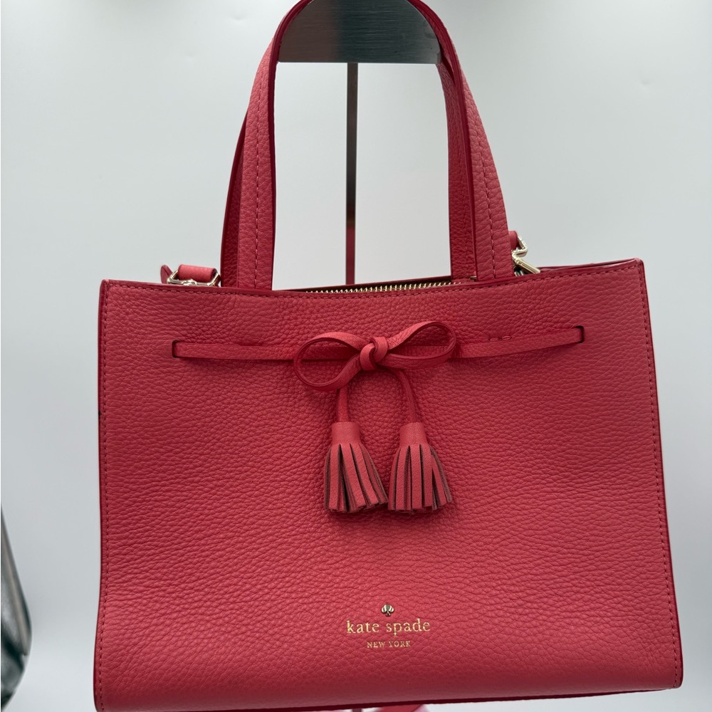 Kate Spade Hayes Street Small Isobel Satchel – Pebbled Leather w/ Tasseled Bow